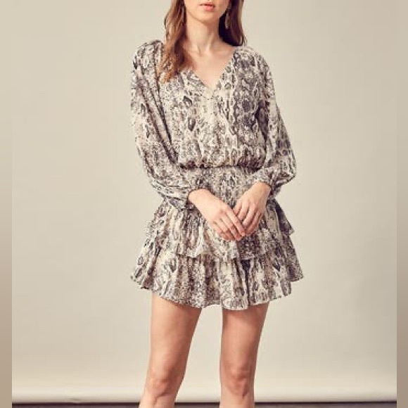 Python print mini dress. - Picture 4 of 4